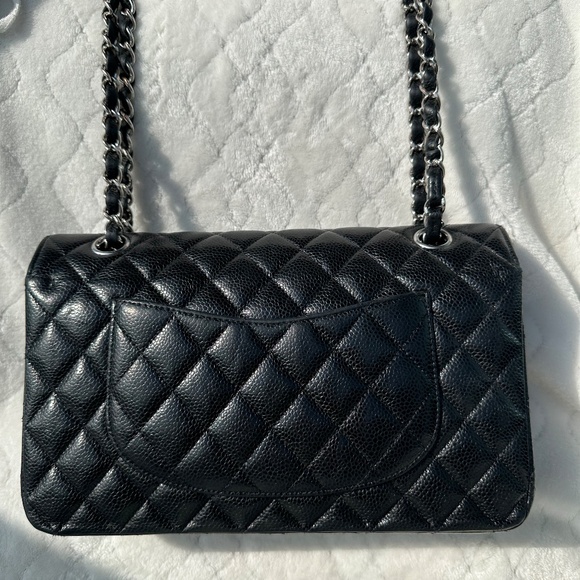 CHANEL Caviar Quilted Double Flap Medium Black Shoulder Bag - Picture 6 of 16